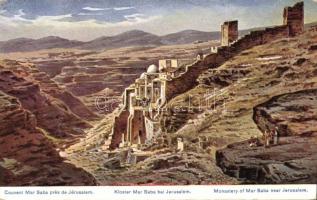 3 db régi, megíratlan Palesztína grafikai képeslap