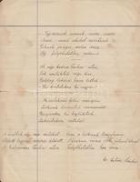 ~1900. Ditrói Nándor a Kolozsvári Egyetemi Kör elnökének Elmentek című versének eredeti kézirata