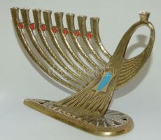 Szép réz hanukiah 23x15 cm