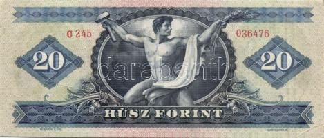 1965. 20Ft T:II+ sarokránc és hátlapi gépszínátnyomat