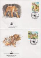 WWF Tiger set 4 FDC WWF Tigris sor 4 FDC WWF Tiger Satz 4 FDC