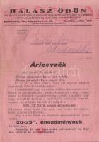 cca 1930 Halász Ödön fodrászcikkek reklámnyomtatvány