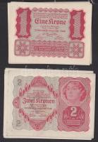 Ausztria / Osztrák-Magyar Bank 1922. 1K (10x), 2K (10x), 10K (10x), 20K (10x), 100K (5x), 1000K (10x) T:legtöbb I-es, II,III is