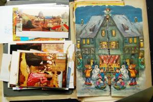 Karácsonyi nyomtatvány tétel: képeslapok, cikkek, kották, magazinok, stb.