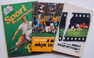 3 db sporttal foglalkozó könyv: Zsolt István-A labda másik oldala, L. Réti Anna-Miért vesztettünk?, Sport kalendárium