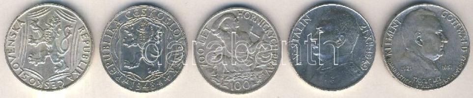 Csehszlovákia 1949. 100K Ag (5x) 5 különböző motívummal T:2,2/2-