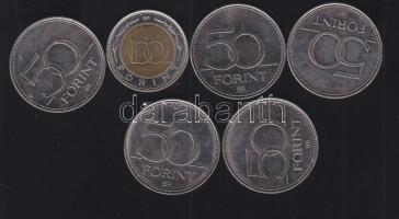 2002. 100Ft "Kossuth" + 2004-2007. 50Ft 5db klf emlékverete T:2