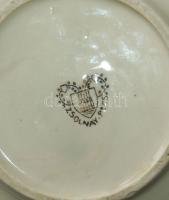 Múlt század eleji Zsolnay jelzésű teáskanna fedél nélkül, apró égetési hajszálrepedésekkel, virágfüz...