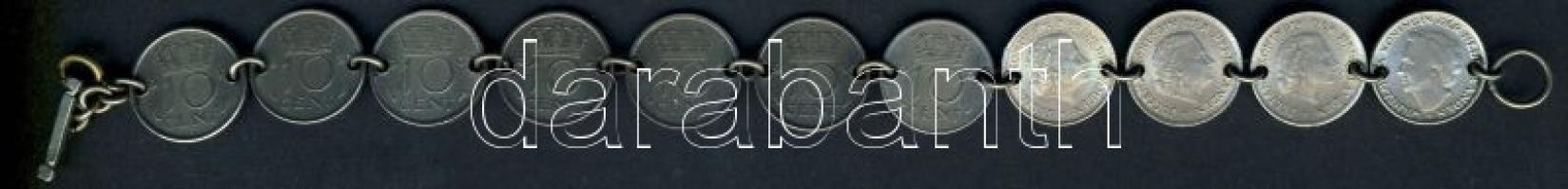 Hollandia ~1950-1960. 10c (11x) összefűzött karkötőként felhasználva T:vegyes