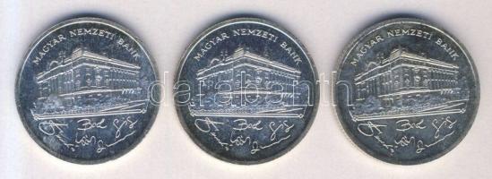 1992. 200Ft Ag "MNB" (3x) T:1