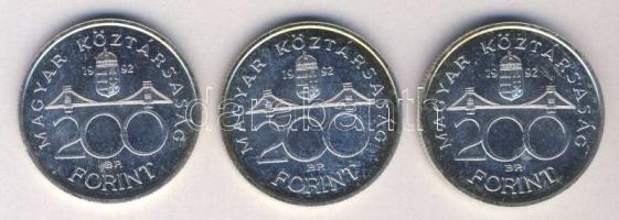 1992. 200Ft Ag "MNB" (3x) T:1