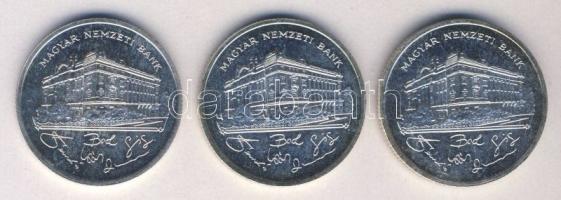 1992. 200Ft Ag "MNB" (3x) T:1