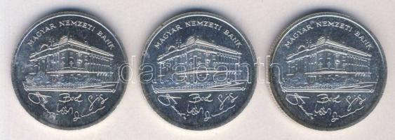 1992. 200Ft Ag "MNB" (3x) T:1