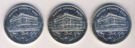 1992. 200Ft Ag "MNB" (3x) T:1