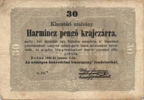 1849. 30kr "Kossuth-bankó" "*" T:III