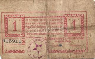 Esztergom 1919. 1K T:IV elcsúszott hátlapi nyomattal