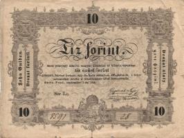 1848. 10Ft "Kossuth bankó" T:IV