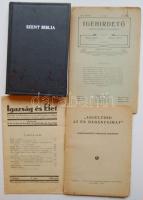 Vallási tétel, benne Bibliával és háború előtti kiadványokkal, mint Igazság és Élet, Igehirdető, vegyes állapotban