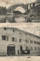 Solkan with railway viaduct and Restaurant Marusic