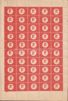 Portós csomagok jelzőragjegye teljes 2 x 50-es ívben, érdekes fogazási hibával