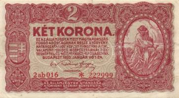 1920. 2K "2ab csillaggal" (15x) T:II (zömében),III,IV