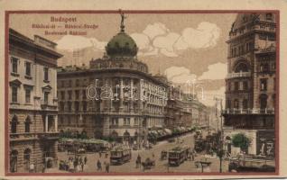 Budapest VII. Rákóczi út villamosokkal