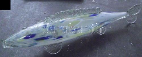 Színes üveghal asztali dísznek 40cm-es hosszúsággal