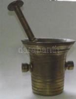 Régi rézmozsár törővel, 13cm-es magassággal