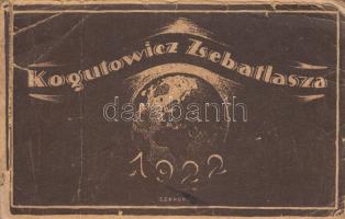 1921. Kogutowicz Zsebatlasza a Magyar Néprajzi Társaság Emberföldrajzi Szakosztályának kiadásában, sérült borítóval