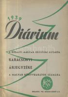 1939 Diárium a kir. Magyar egyetemi nyomda képes karácsonyi árjegyzéke 96p.