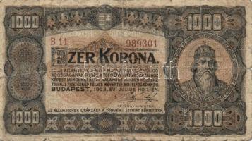 1923. 1000K "T.W. + nyomdahely jelöléssel" (2x) T:III,III-