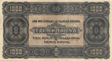 1923 1000K piros "8 FILLÉR - NYOLC FILLÉR" felülbélyegzéssel T:III++