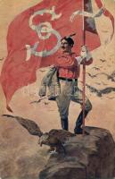 Sokol propaganda with Manol advertisement on the backside