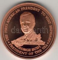 1989 "Bush látogatása" bronz és ezüstérem (35,73gr) T:PP