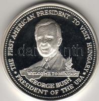 1989 "Bush látogatása" bronz és ezüstérem (35,73gr) T:PP