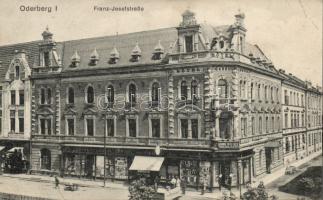 Bohumín (Oderberg) Franz Joseph street Hotel Garni Lustig with postcard shop (EB)