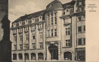 Leipzig business school with the leather shop of Rackwitz