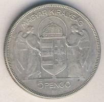1930. 5P Ag "Horthy jobbra" T:3