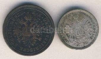 Ausztria 1851A 1Kr + 1872. 10Kr Ag 3,2- ph