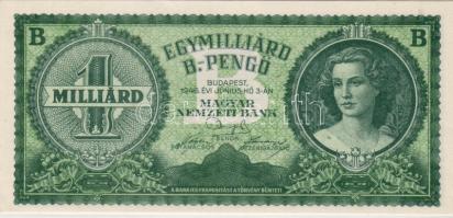 1946 1.000.0000.000B.-pengő "zöld" T:I RRR!!!