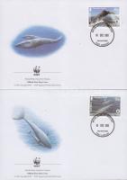 WWF Whale set on 4 FDC-s WWF Bálna sor 4 FDC-n WWF Blauwal Satz an 4 FDC