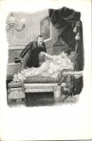 4 db megíratlan, régi, erotikus grafikai lap