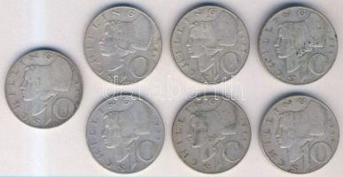 Ausztria 1957-70. 10Sch Ag (6x) T:2,3