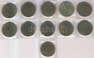 Ausztria 1980-1996. 20Sch emlékkiadások (12x) 10klf T:2+,2,3