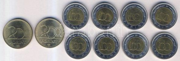2002. 100Ft "Kossuth" (8x) + 2003. 20Ft (2x) T:2