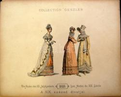 Geszler József: A XIX. század divatjai c. ritka könyvből 4 db kőnyomatos tábla 33x26 cm