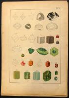 cca 1900 Ásványok 8 db kőnyomatos tábla 24x34 cm