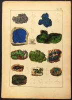 cca 1900 Ásványok 8 db kőnyomatos tábla 24x34 cm