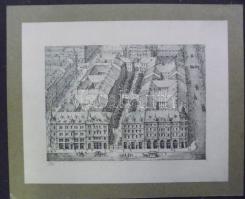 1886 Kolbenheyer Ferenc: A Markó utcai főgimnázium terve kartonra kasírozva 36x29 cm