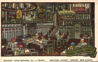 Budapest VI. Hotel Britannia és Szondy Söröző s: Haranghy (Rb)
